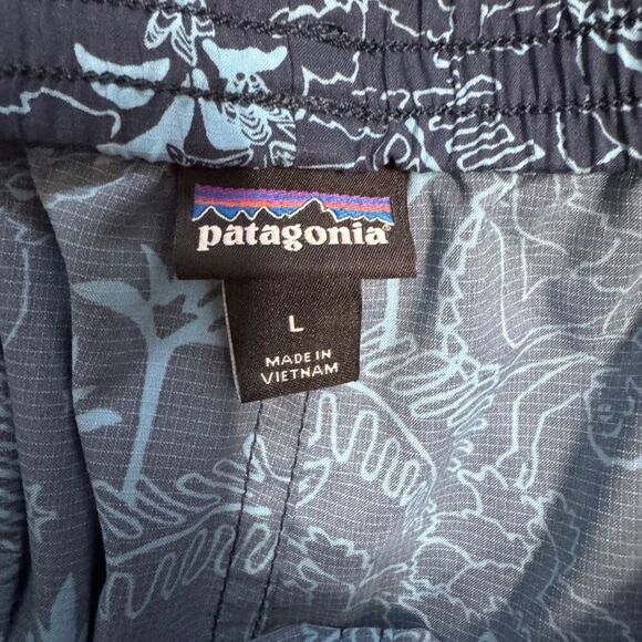 Patagonia blue printed short size large 2” inseam - Picture 6 of 7